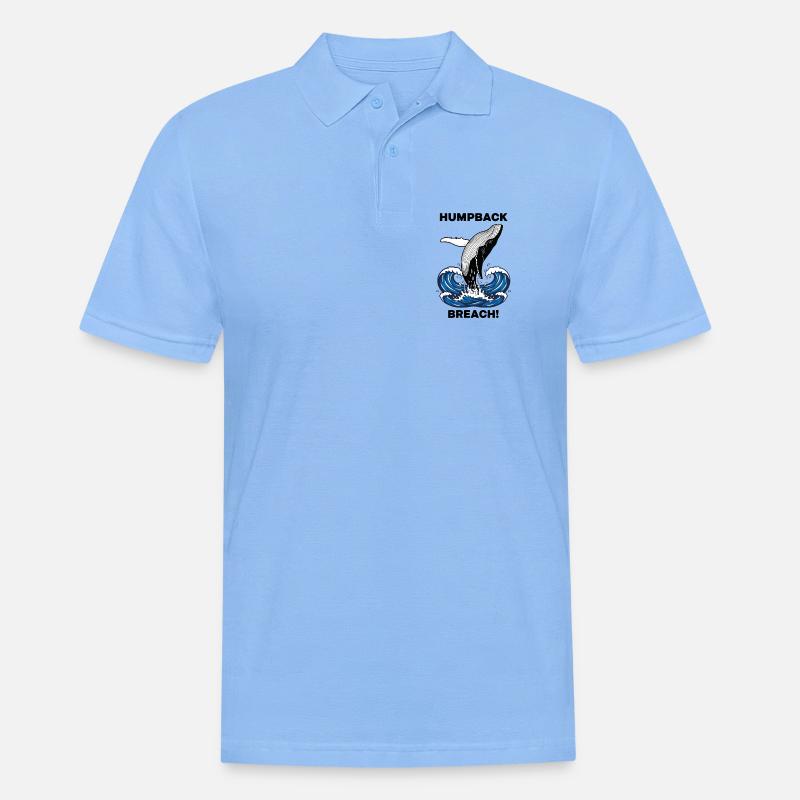 Buckelwalbruch Seebuckelwal - Männer Poloshirt - Himmelblau