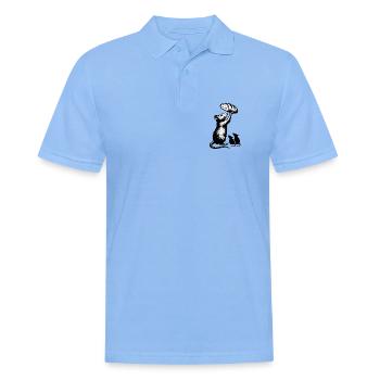 Rat lifting loaf of bread – graphic illustration - Men's Polo Shirt - sky blue - Front - Jaron (178cm)