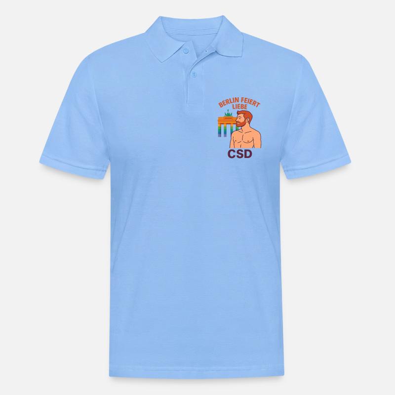 Berlin feiert Liebe CSD Mann - Männer Poloshirt - Himmelblau