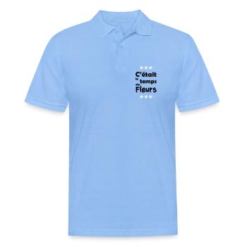 C'était le temps des fleurs - Polo Homme - bleu ciel - Devant - Jaron (178cm)