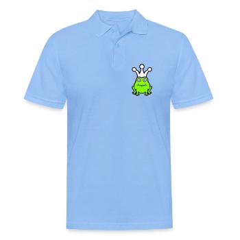 Grenouille Roi Couronne Drôle Mignon Bande Dessinée Grenouille Prince - Polo Homme - bleu ciel - Devant - Jaron (178cm)
