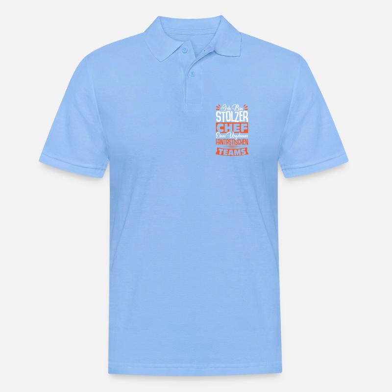Stolzer Chef Chef Mann Abteilungsleiter Teamchef - Männer Poloshirt - Himmelblau