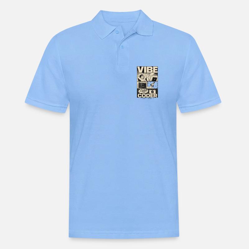 Vibe Coder Programmer Humor - Men's Polo Shirt - sky blue