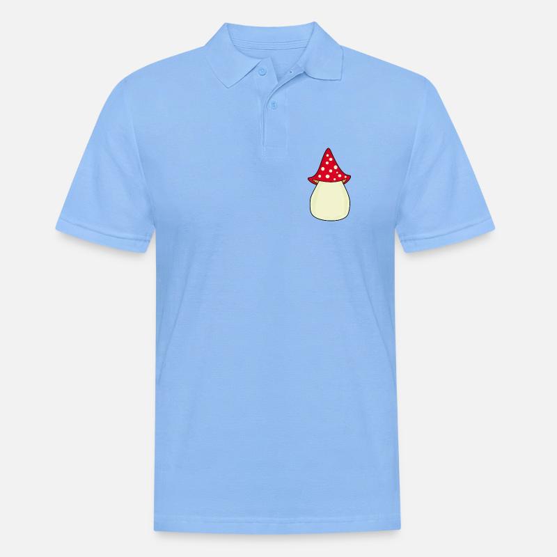 Mushroom Toadstool Pattern Personalizable Gift - Men's Polo Shirt - sky blue