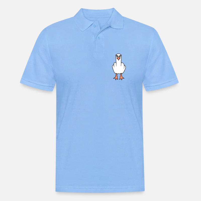 Möwe Mittelfinger Beleidigung Stinkefinger frech - Männer Poloshirt - Himmelblau