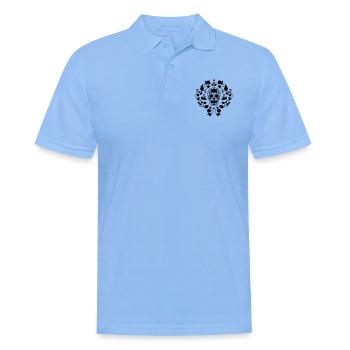 Sugar skull flower pattern t shirt graphic - Men's Polo Shirt - sky blue - Front - Jaron (178cm)
