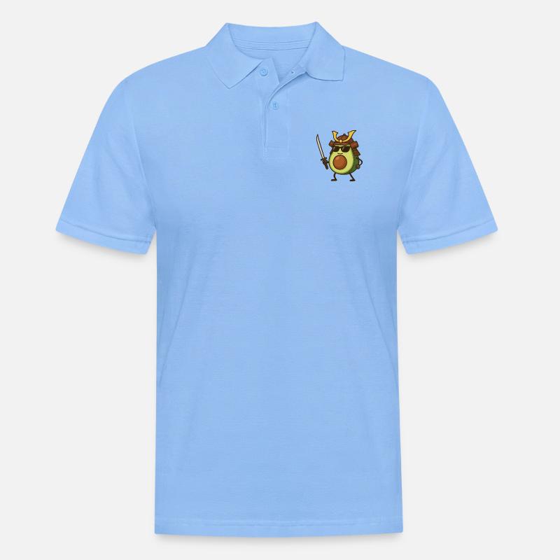avocado samurai - Männer Poloshirt - Himmelblau