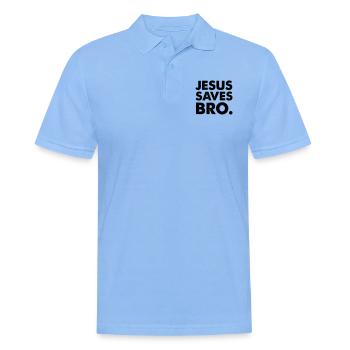 Jésus sauve mon frère - Polo Homme - bleu ciel - Devant - Jaron (178cm)