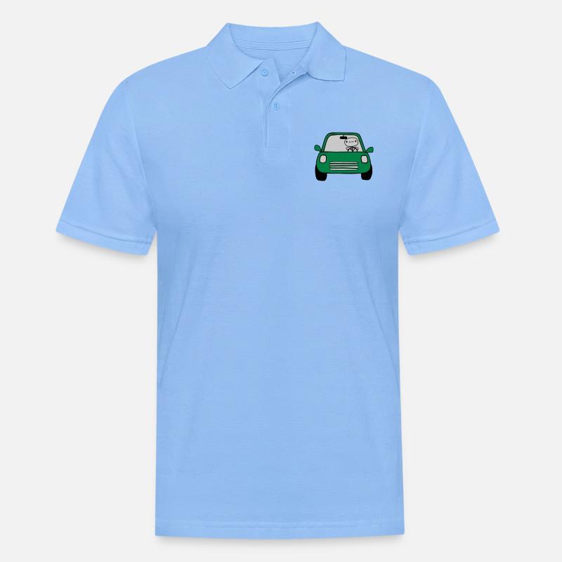 Fahrer Comic Auto - Männer Poloshirt - Himmelblau