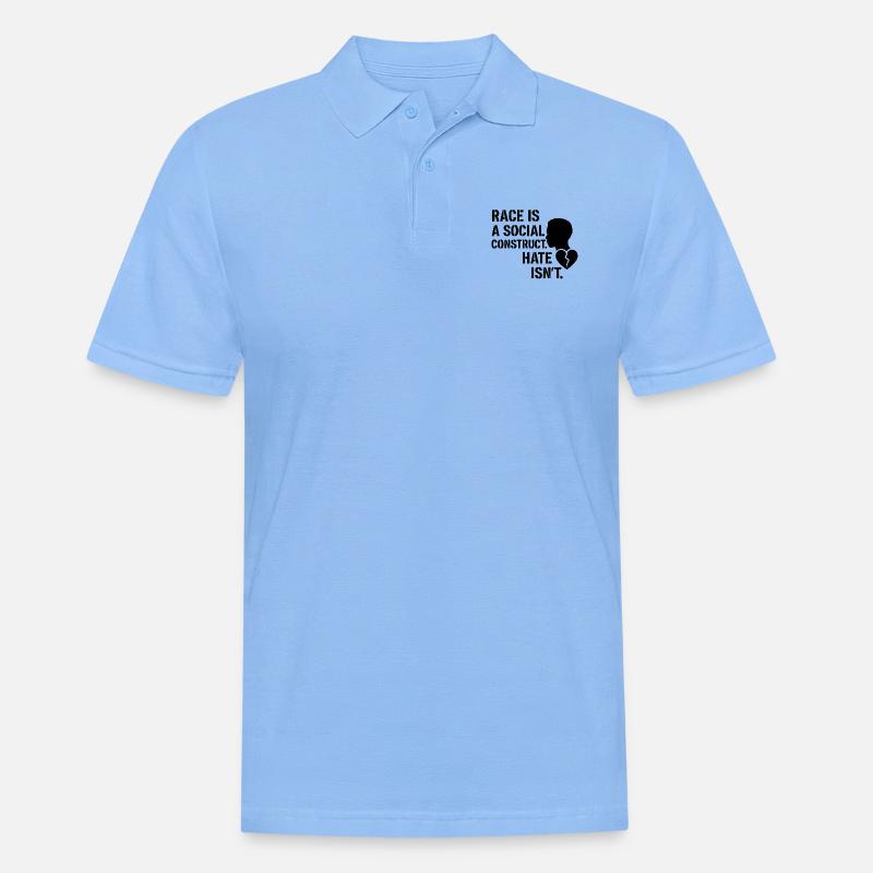 Hate is no social construct - Männer Poloshirt - Himmelblau