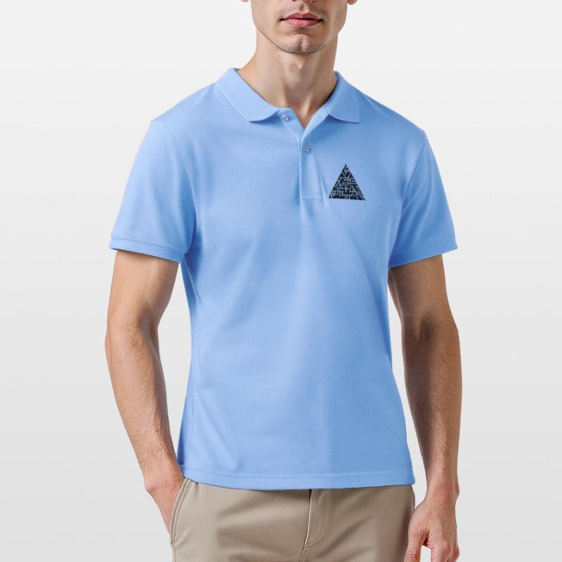 triangular shape microchip technology cool design Men's Polo Shirt