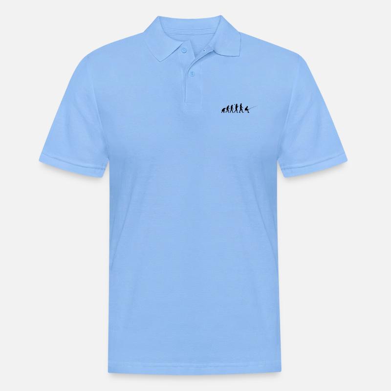 Angler Evolution angeln Geschenk - Männer Poloshirt - Himmelblau