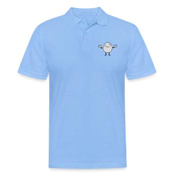 Egg Man Design - Men's Polo Shirt - sky blue - Front - Jaron (178cm)