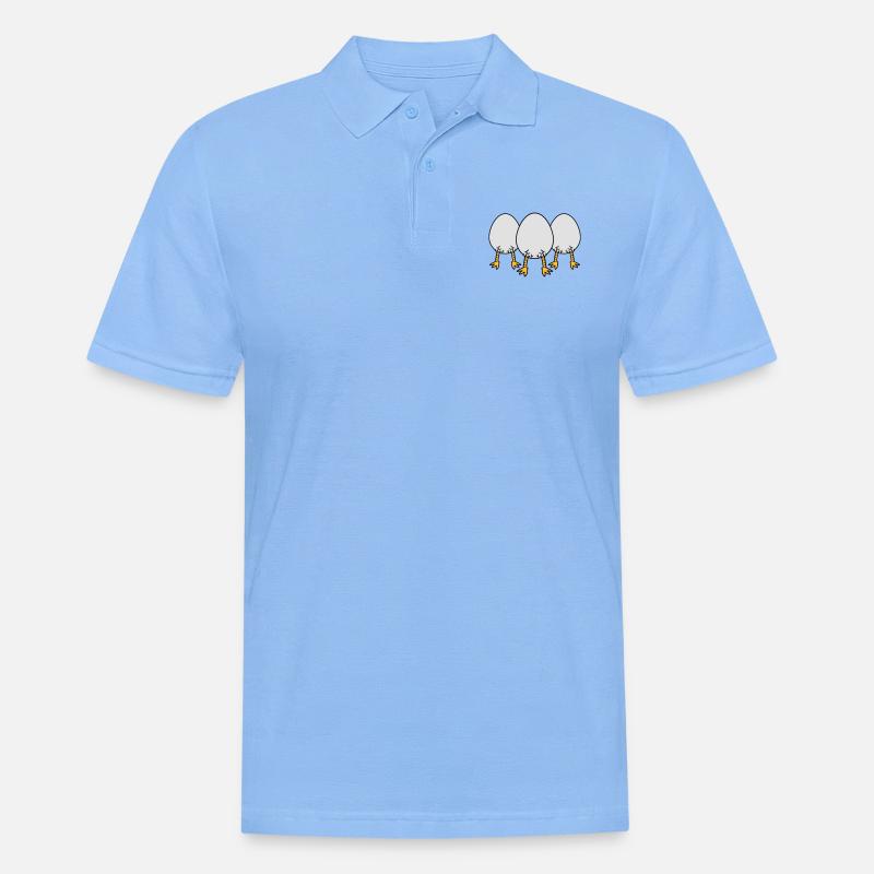 Chick In Egg Crew - Männer Poloshirt - Himmelblau
