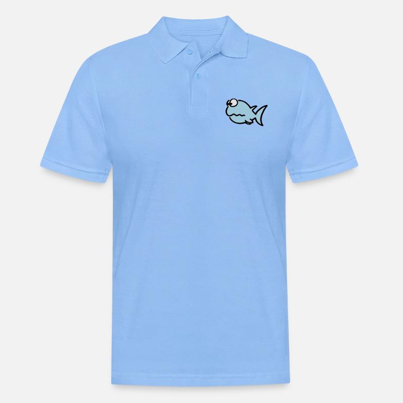 Puzzled fish - Männer Poloshirt - Himmelblau