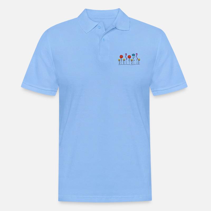 Blumen - Männer Poloshirt - Himmelblau