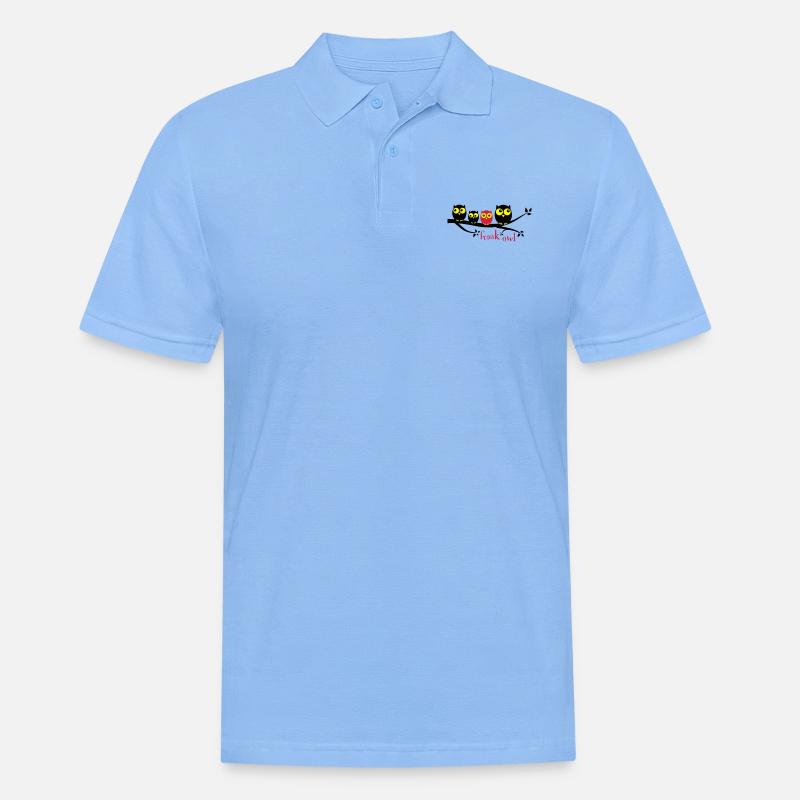 Freak Owl 3 Farbig - Männer Poloshirt - Himmelblau