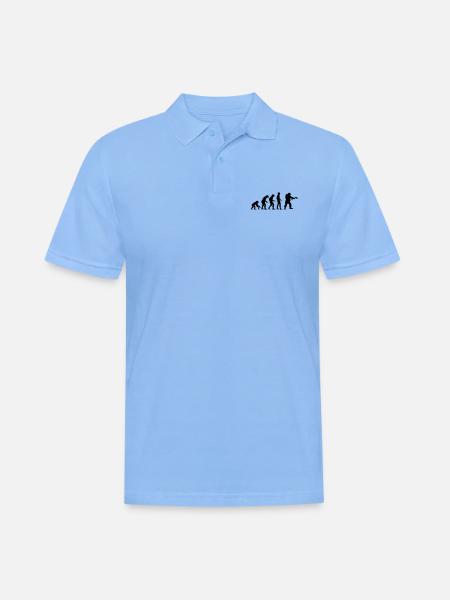 evolution pompier - Polo Homme - bleu ciel