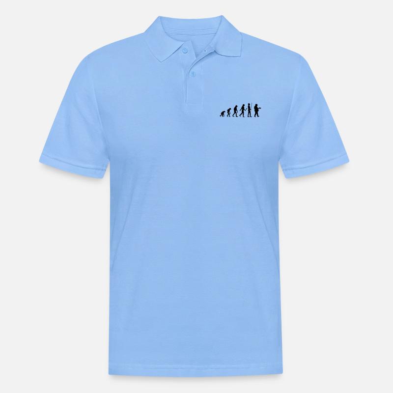 evolution - Männer Poloshirt - Himmelblau