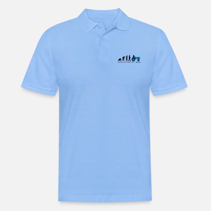 evolution_bauer_mit_traktor_032013_a_2c - Männer Poloshirt - Himmelblau