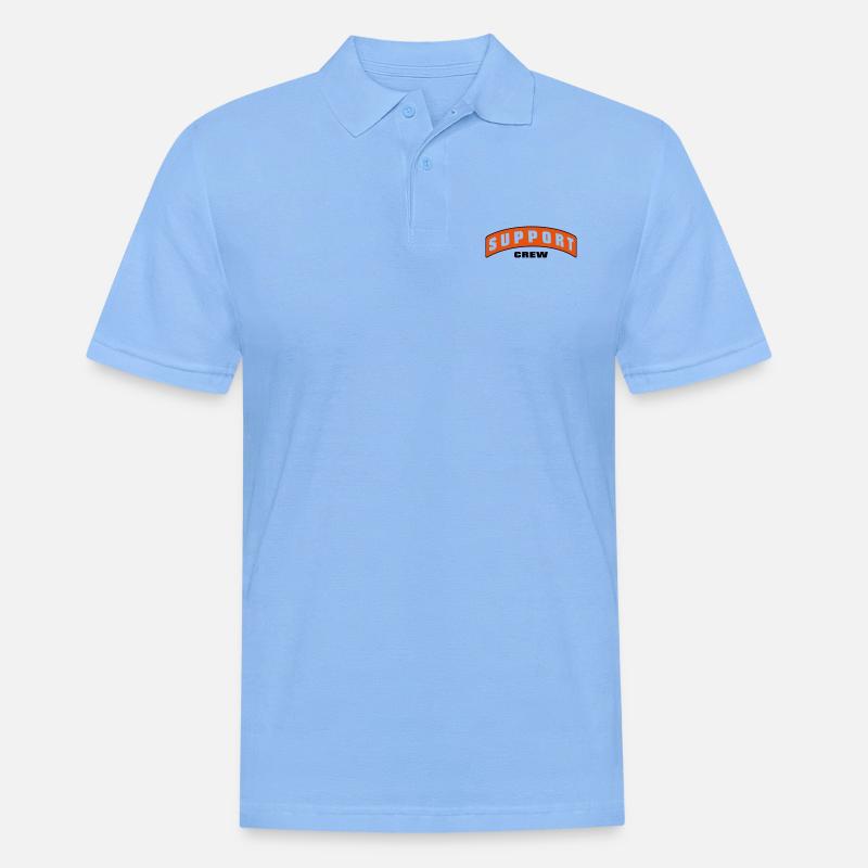SUPPORT CREW PATCH - Männer Poloshirt - Himmelblau