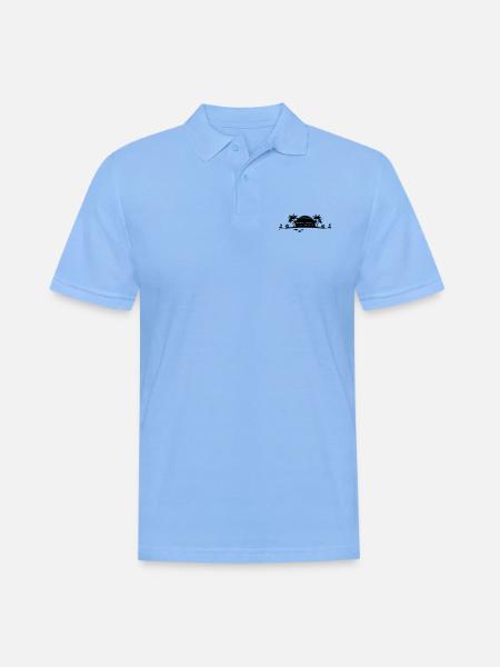 Sommer - Palmen Strand - Männer Poloshirt - Himmelblau