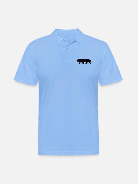 bisons - Polo Homme - bleu ciel