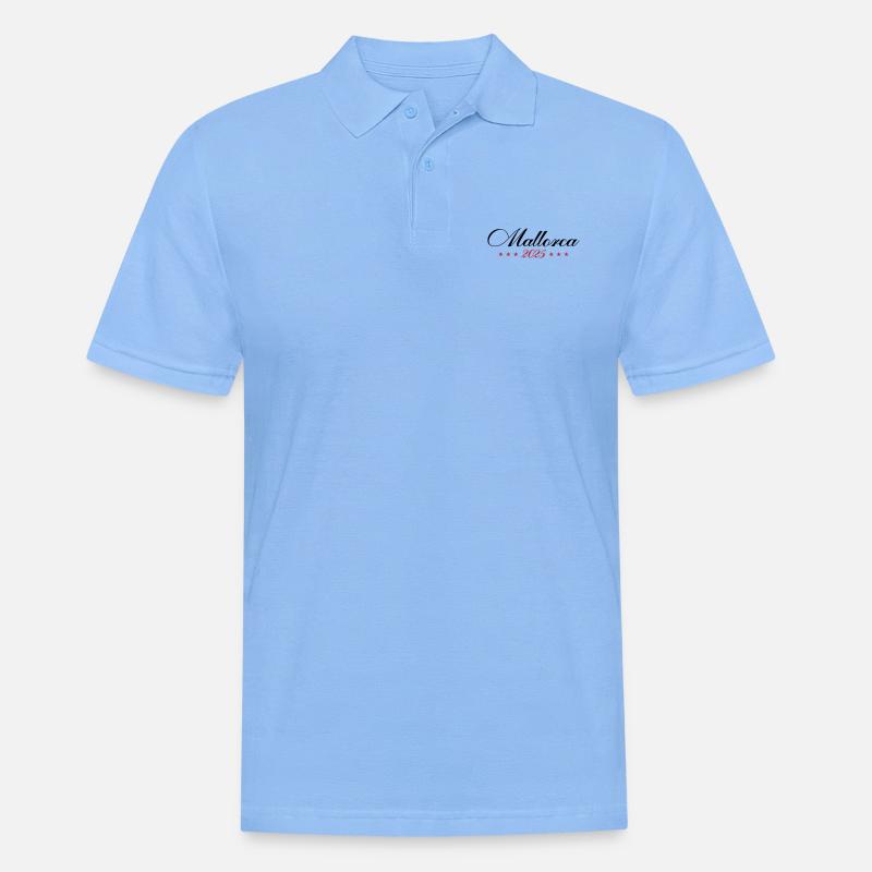 Mallorca 2025 - Männer Poloshirt - Himmelblau