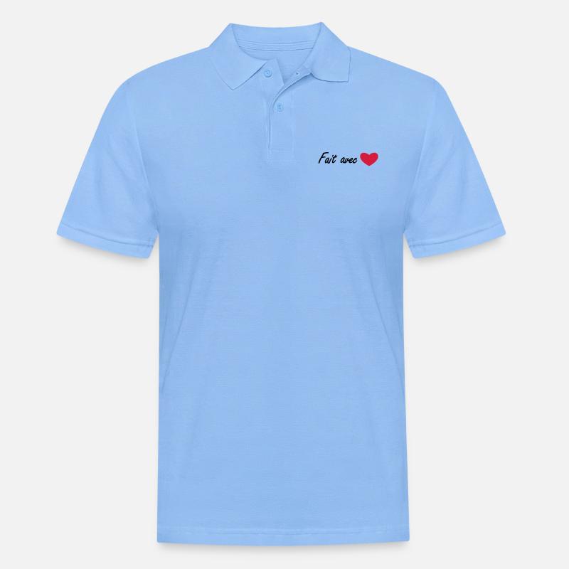 fait avec amour - Polo Homme - bleu ciel