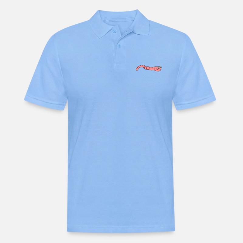 Funny Worm - Männer Poloshirt - Himmelblau