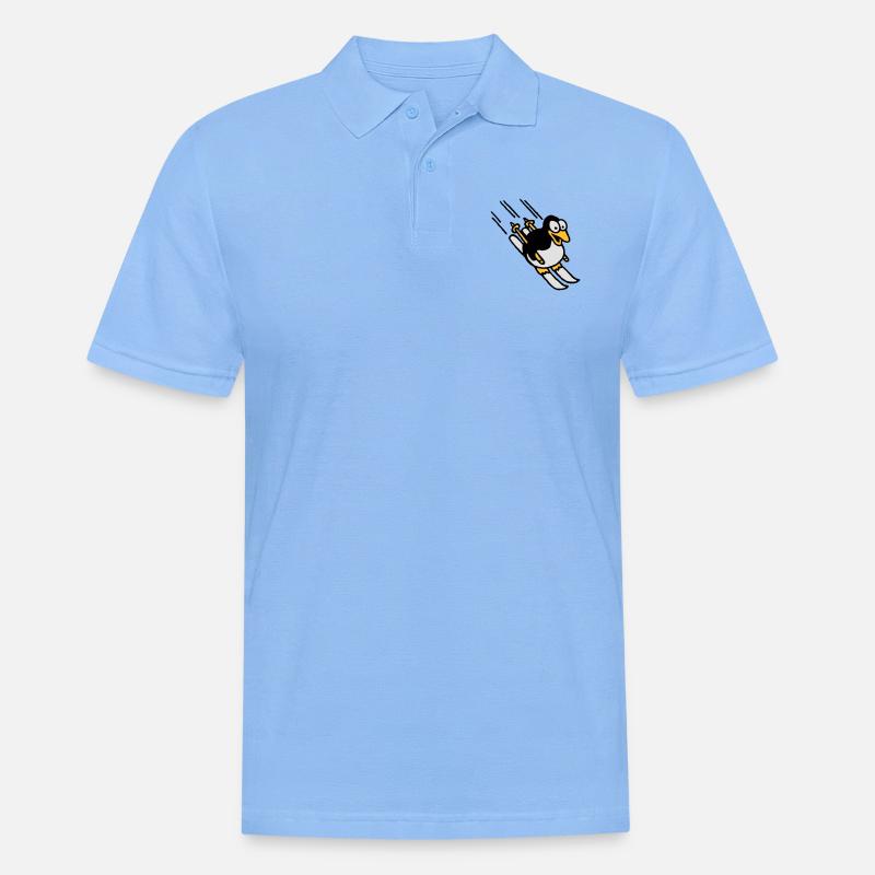 pinguin_ski_022011_e_3c - Männer Poloshirt - Himmelblau
