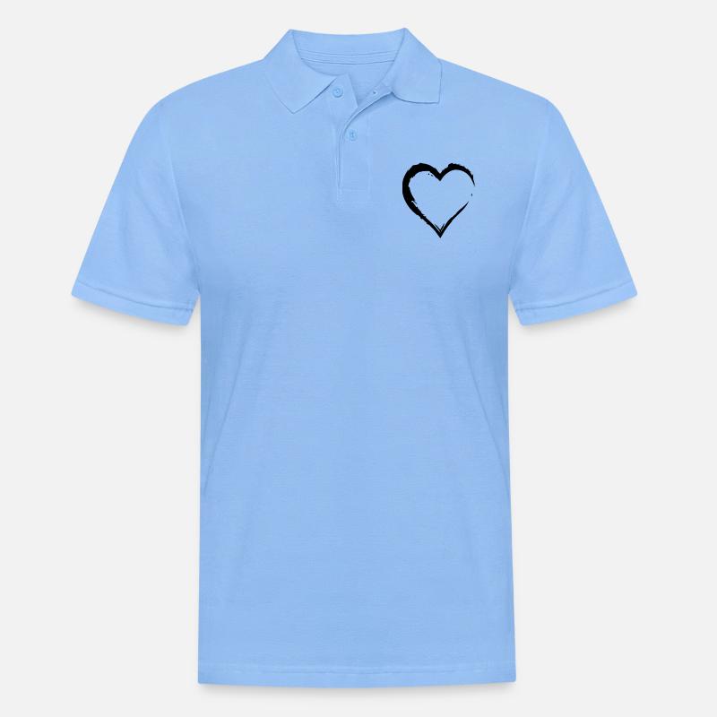HEART - Männer Poloshirt - Himmelblau
