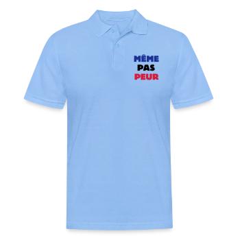 Même pas Peur - Polo Homme - bleu ciel - Devant - Jaron (178cm)