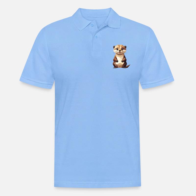 Otter Polygon - Süßes Tier - Männer Poloshirt - Himmelblau