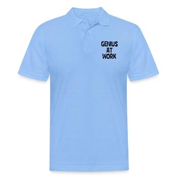 Genius at Work - Genie bei der Arbeit - Männer Poloshirt - Himmelblau - Vorne - Jaron (178cm)