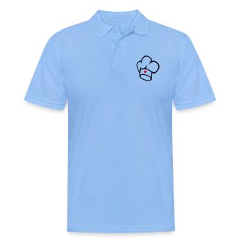 Kochmütze - Männer Poloshirt - Himmelblau - Vorne - Jaron (178cm)