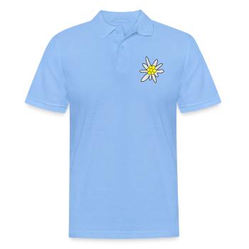 Edelweiss, fleur - Polo Homme - bleu ciel - Devant - Jaron (178cm)