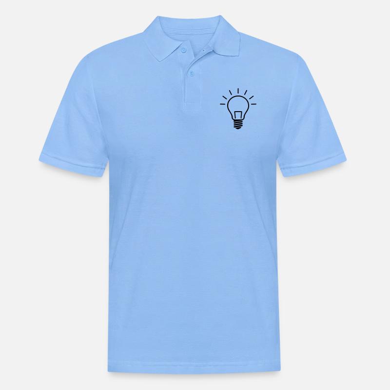 Glühbirne - Light Bulb - Männer Poloshirt - Himmelblau