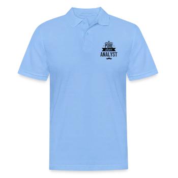 100 percent pure super analyst - Männer Poloshirt - Himmelblau - Vorne - Jaron (178cm)