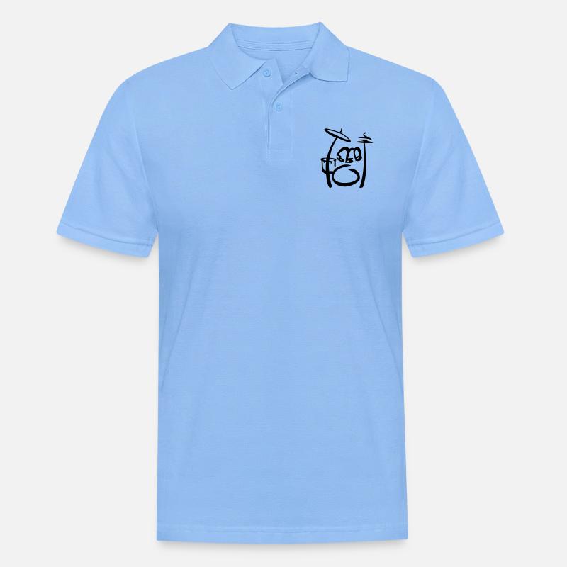 Batterie type Scribble - Polo Homme - bleu ciel