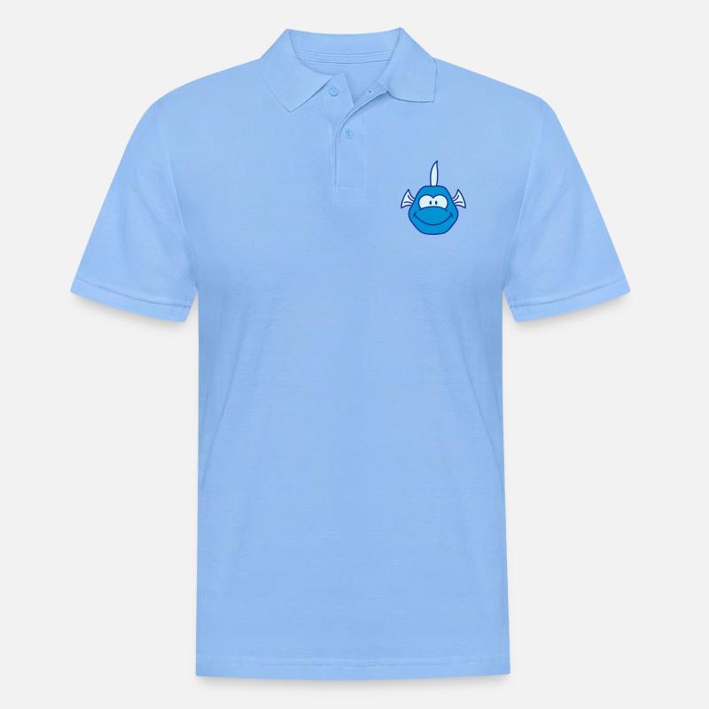 Funny Comic Fish - Männer Poloshirt - Himmelblau