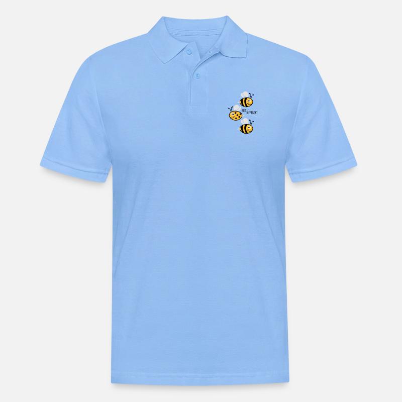 Be different - be yourself - Biene - Bee - 3C - Männer Poloshirt - Himmelblau