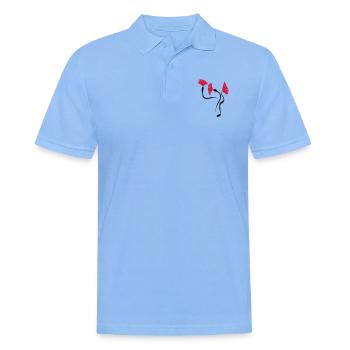 poppies_flowers - Polo Homme - bleu ciel - Devant - Jaron (178cm)
