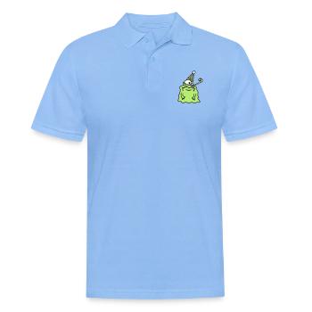 anniversaire seul solitaire triste pas de cadeaux - Polo Homme - bleu ciel - Devant - Jaron (178cm)