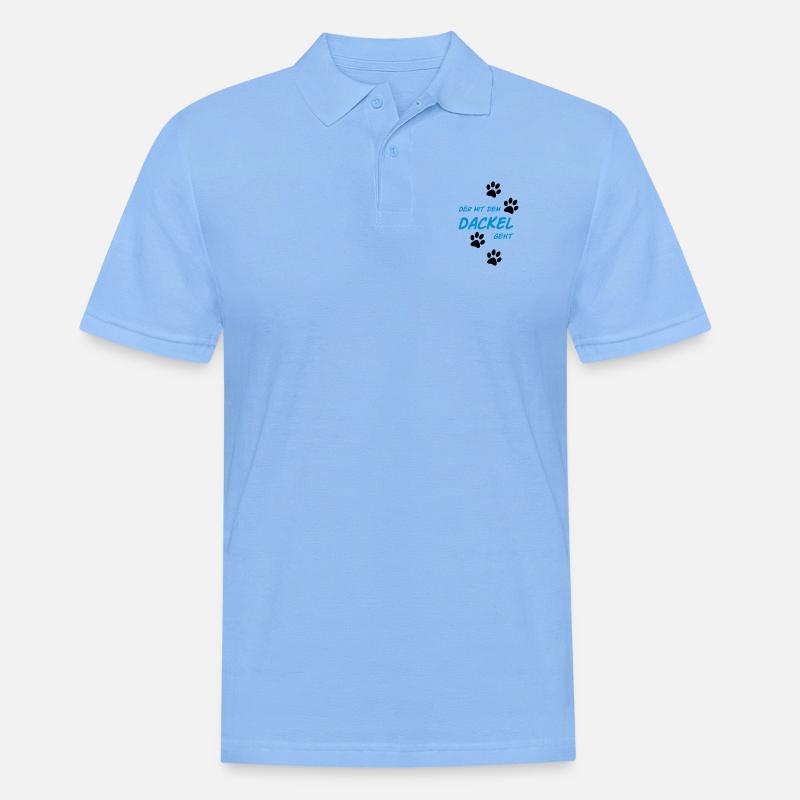 Der mit dem Dackel geht - Männer Poloshirt - Himmelblau