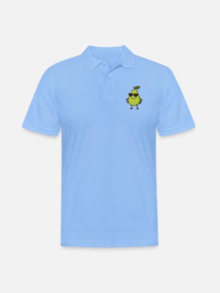 birne comic cool - Männer Poloshirt - Himmelblau