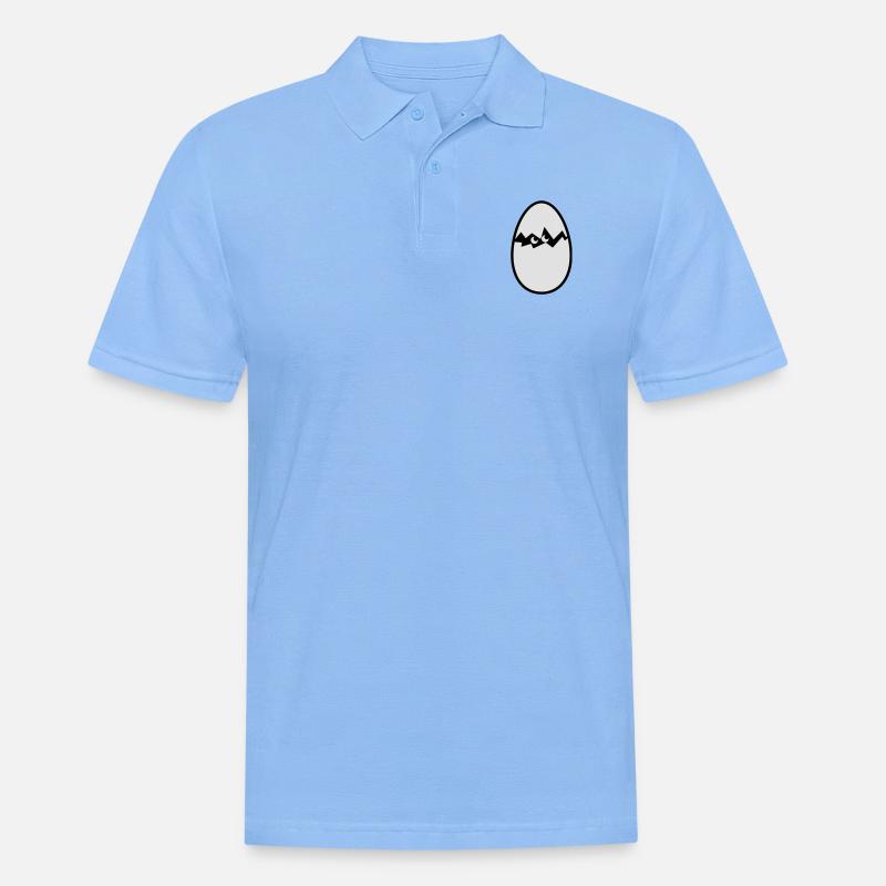 Ei mit Küken - Männer Poloshirt - Himmelblau