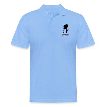 Boxer_2_cb - Männer Poloshirt - Himmelblau - Vorne - Jaron (178cm)