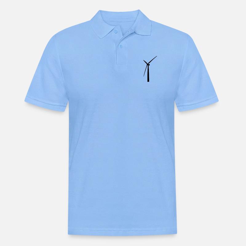 éolienne muehle éolienne moulin à vent windrad33 - Polo Homme - bleu ciel