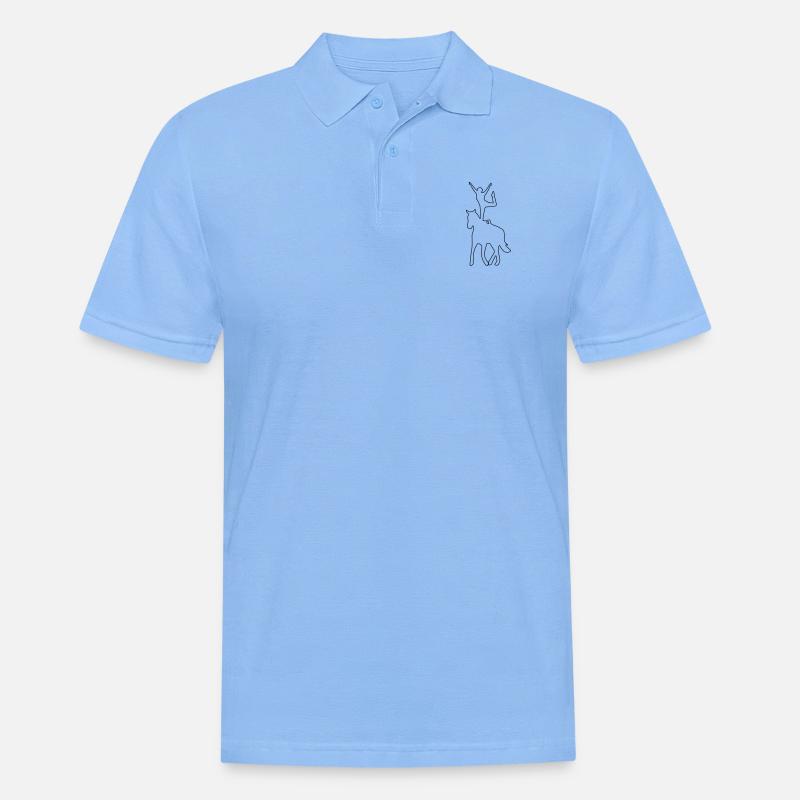 Voltigierer Stehend Einbeinig - Männer Poloshirt - Himmelblau